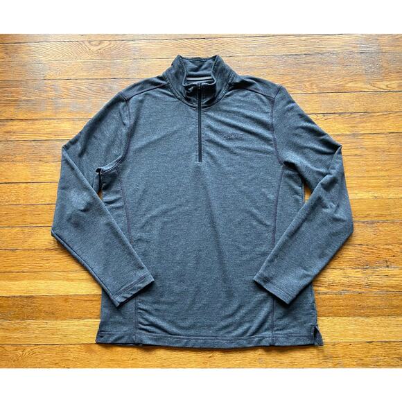 ORVIS Gray 1/4 Zip Mock Neck Long Sleeve Shirt Mens sz M - Picture 1 of 12